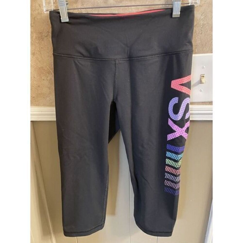 Victoria's Secret VSX Sport Knockout Capri ‎ Black Yoga Pants Size Small